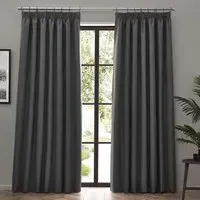 Dawn Blackout Pencil Pleat Curtains - Charcoal
