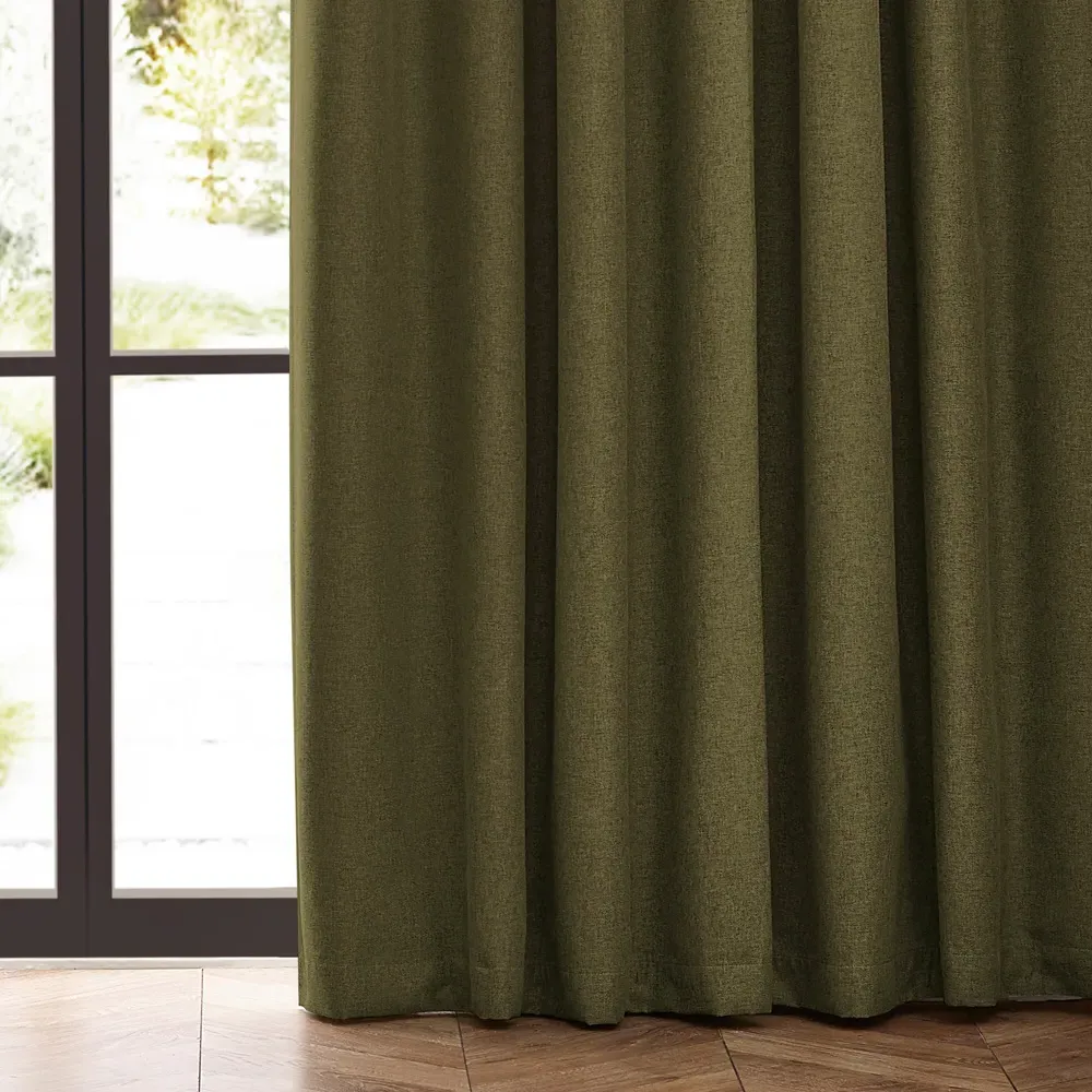 Dawn Blackout Pencil Pleat Curtains - Green