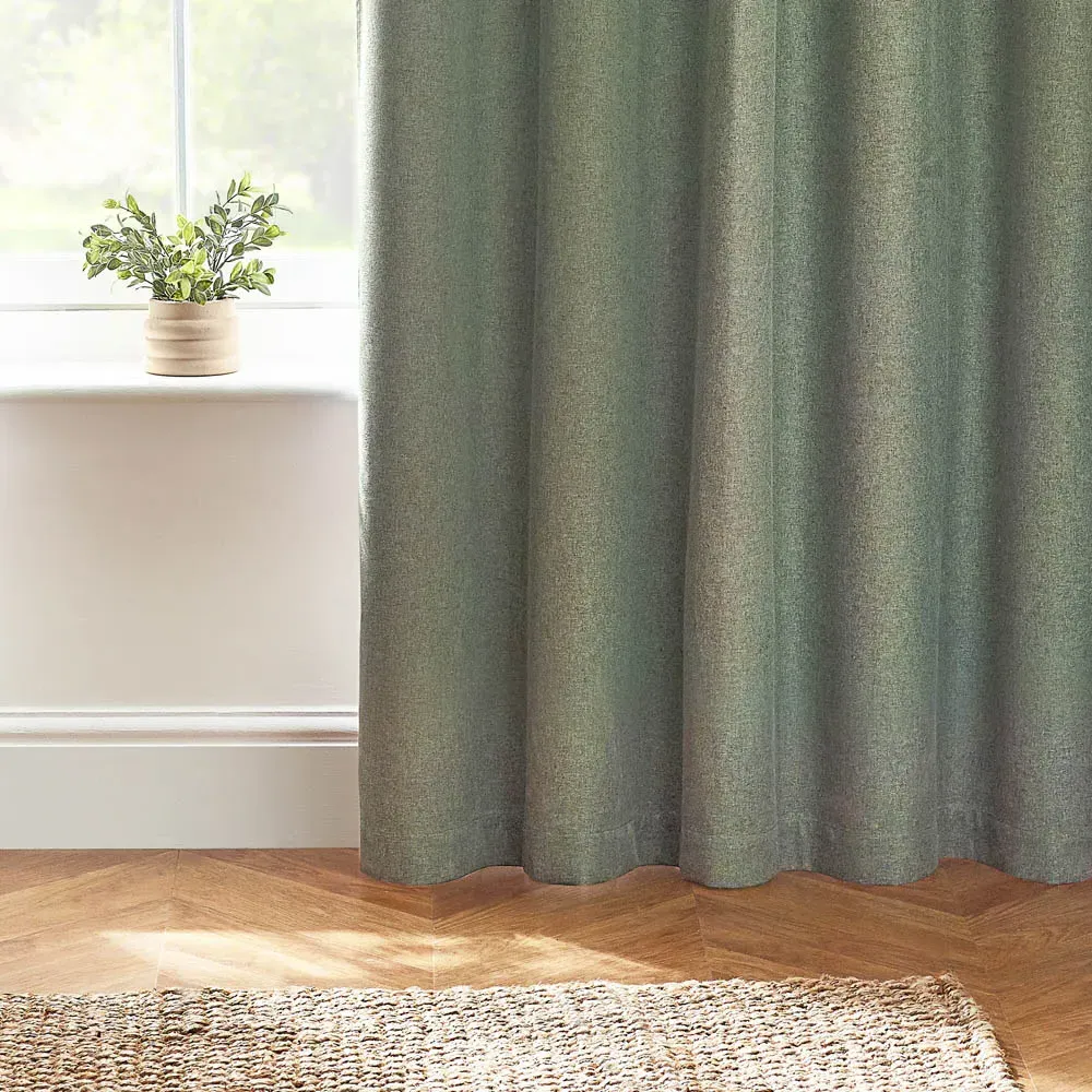 Dawn Eucalyptus Thermal Blackout Eyelet Curtain - Green