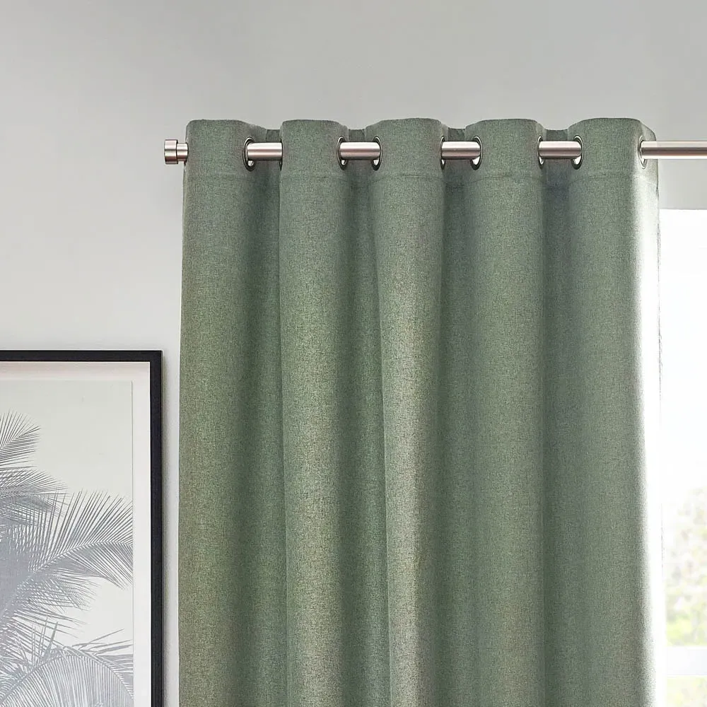 Dawn Eucalyptus Thermal Blackout Eyelet Curtain - Green