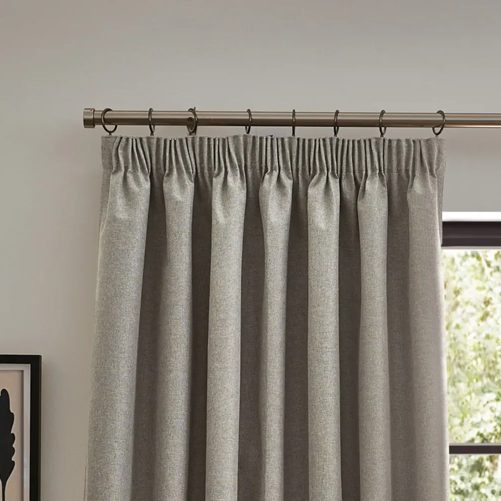 Dawn Linen Blackout Pencil Pleat Curtains - Brown