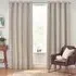 Dawn Linen Thermal Blackout Eyelet Curtain - Cream