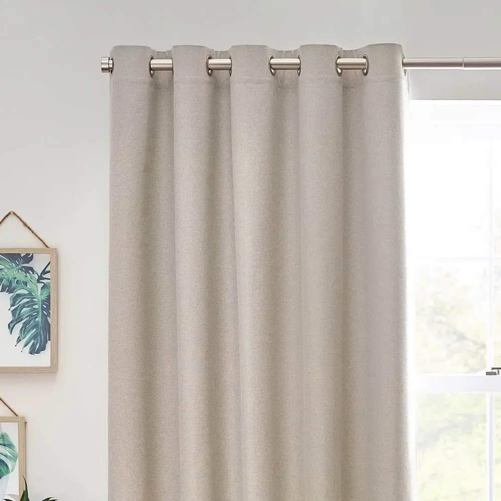 Dawn Linen Thermal Blackout Eyelet Curtain - Cream
