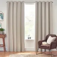 Dawn Linen Thermal Blackout Eyelet Curtain - Cream