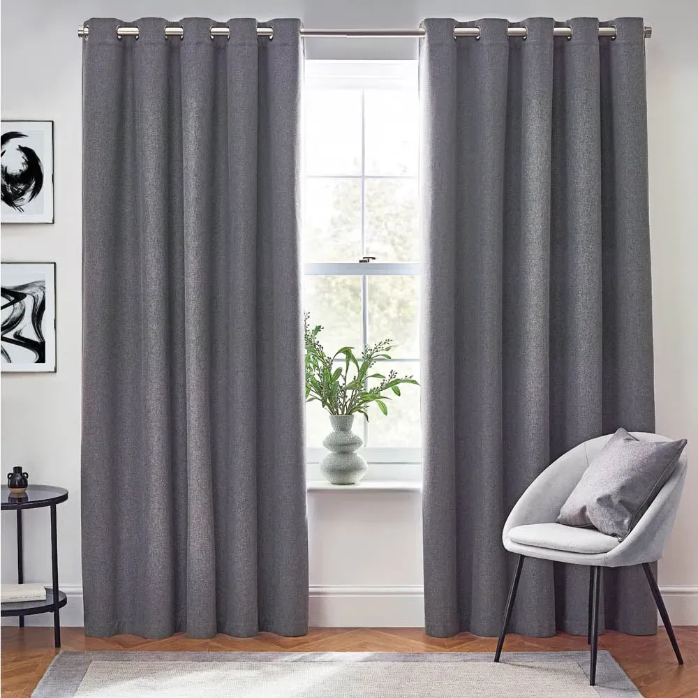 Dawn Thermal Blackout Eyelet Curtain - Charcoal