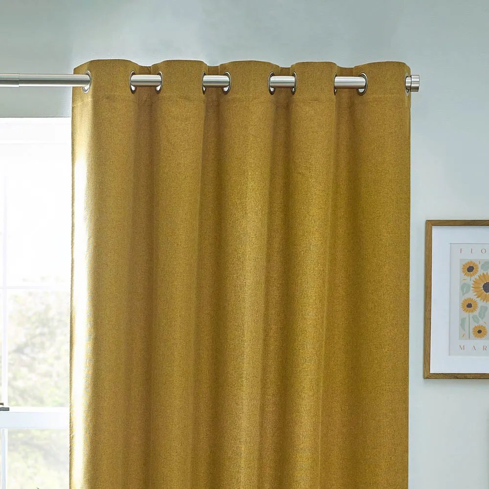 Dawn Thermal Blackout Eyelet Curtain - Mustard