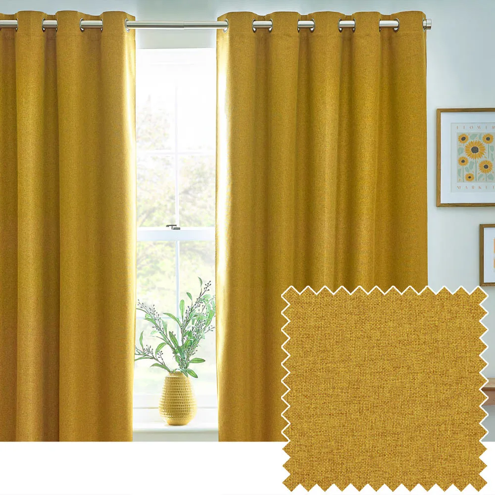Dawn Thermal Blackout Eyelet Curtain - Mustard