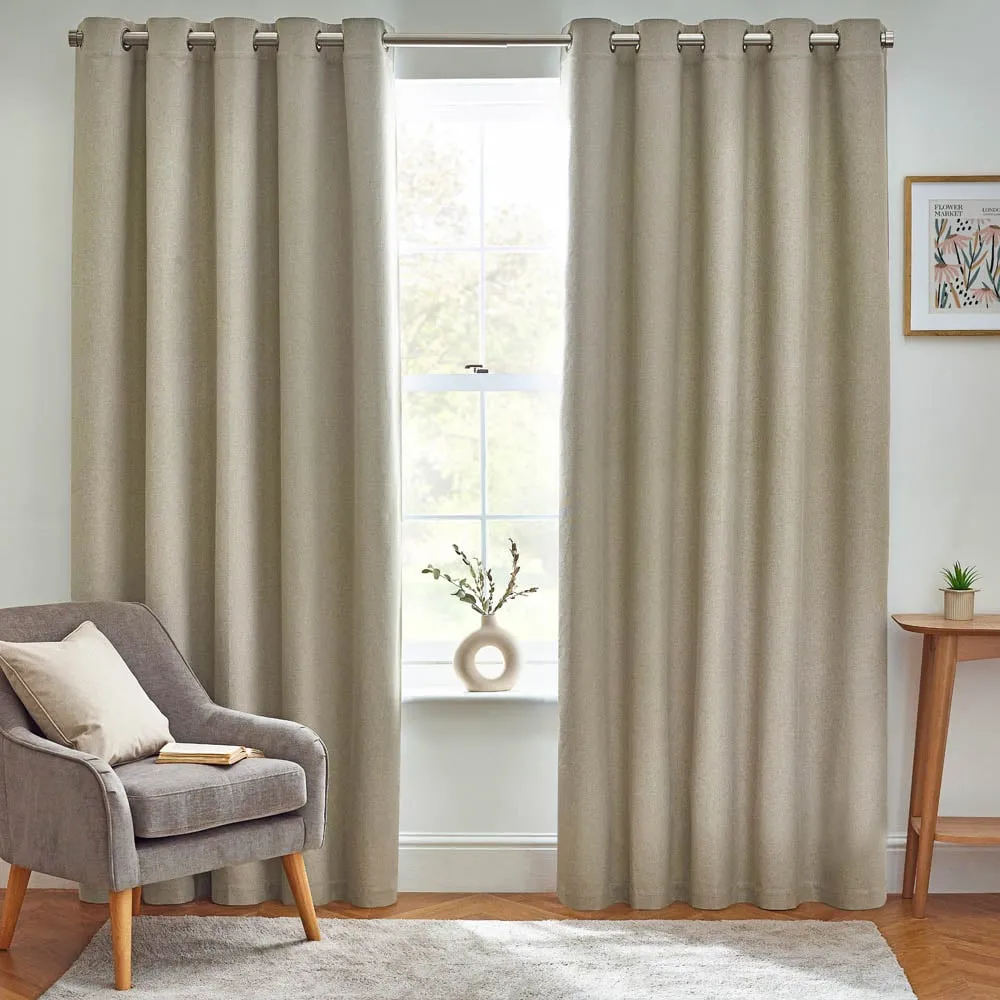 Dawn Thermal Blackout Eyelet Curtain - Natural
