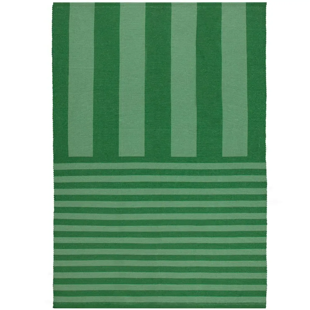 Deck Stripe Printed Indoor and Outdoor Rug - Green image