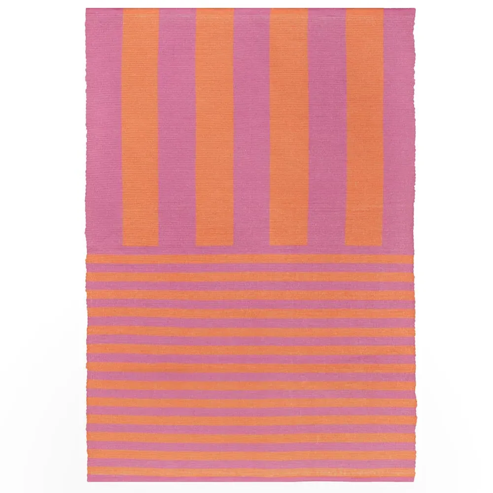 Deck Stripe Printed Indoor and Outdoor Rug - Orange