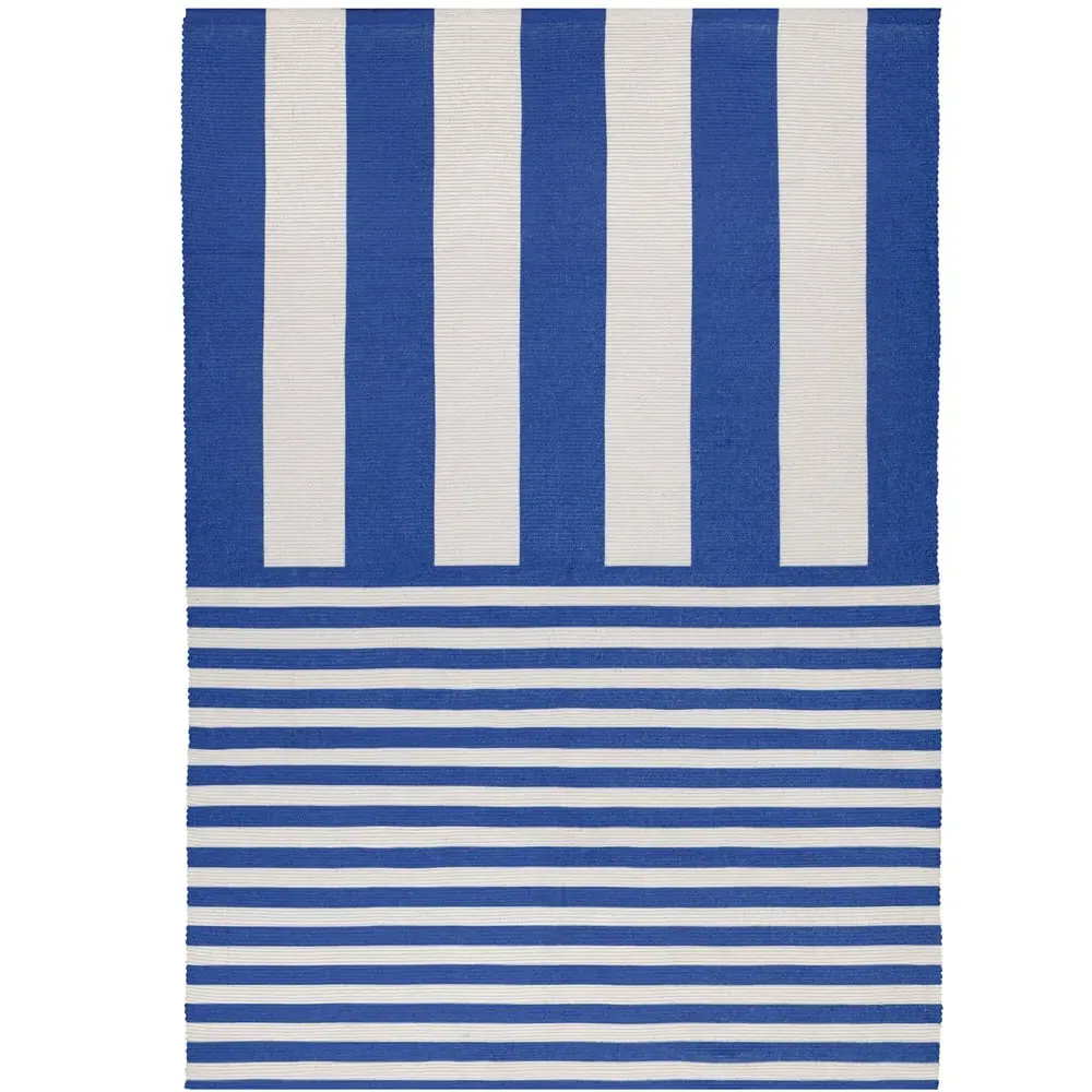 Deck Stripe Printed Indoor and Outdoor Rug - White