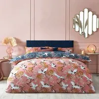 Demoiselle Double Duvet Set - Pink, Polycotton