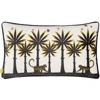 Desert Monkey Piped Cushion - Ivory, Velvet