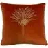 Desert Palm Coral Embroidered Cushion - Multi, Velvet