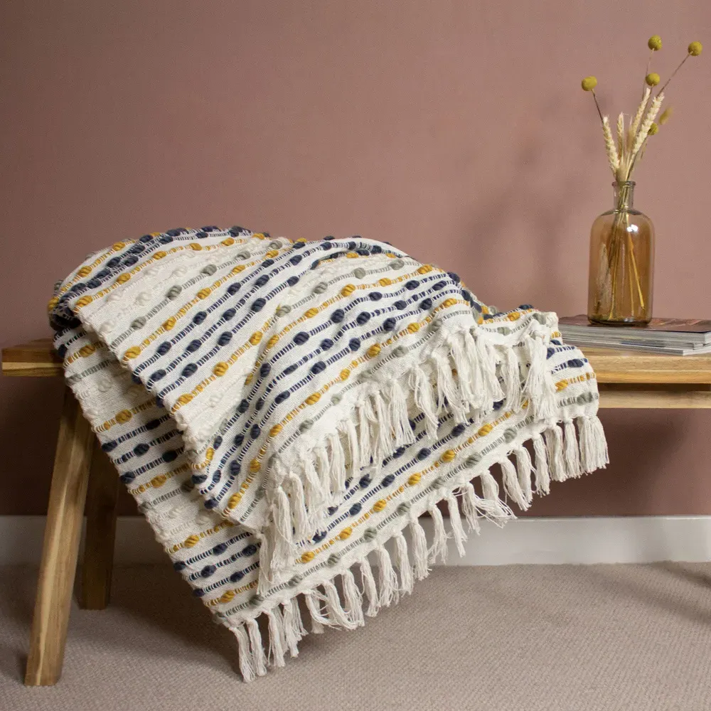 Dhadit Stripe Throw - Ochre