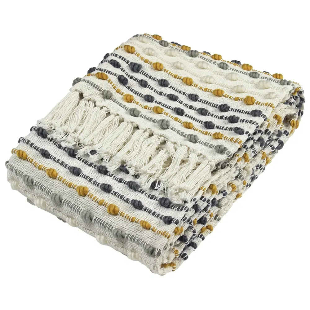 Dhadit Stripe Throw - Ochre