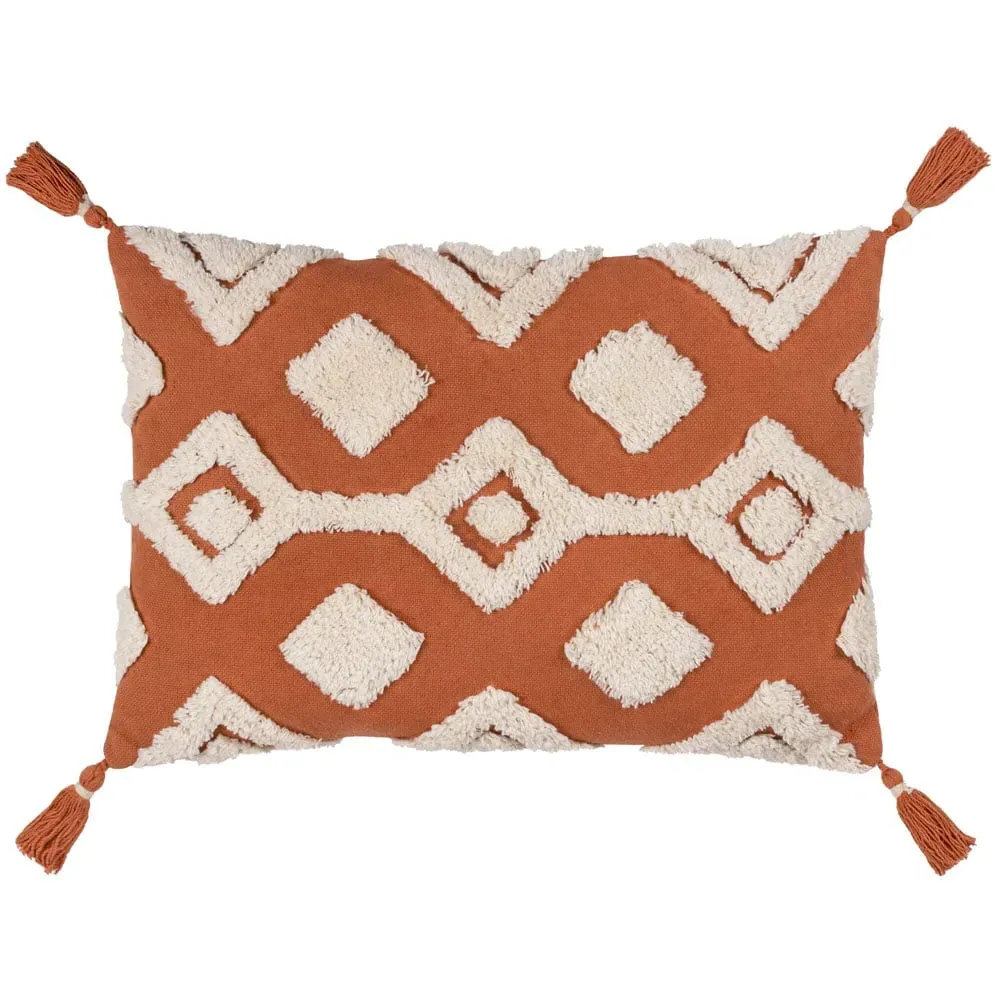 Dharma Tufted Cushion - Brown, Cotton image