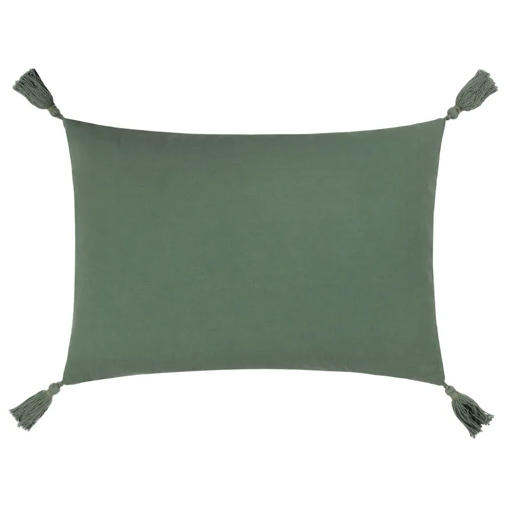 Dharma Tufted Cushion - Green, Cotton