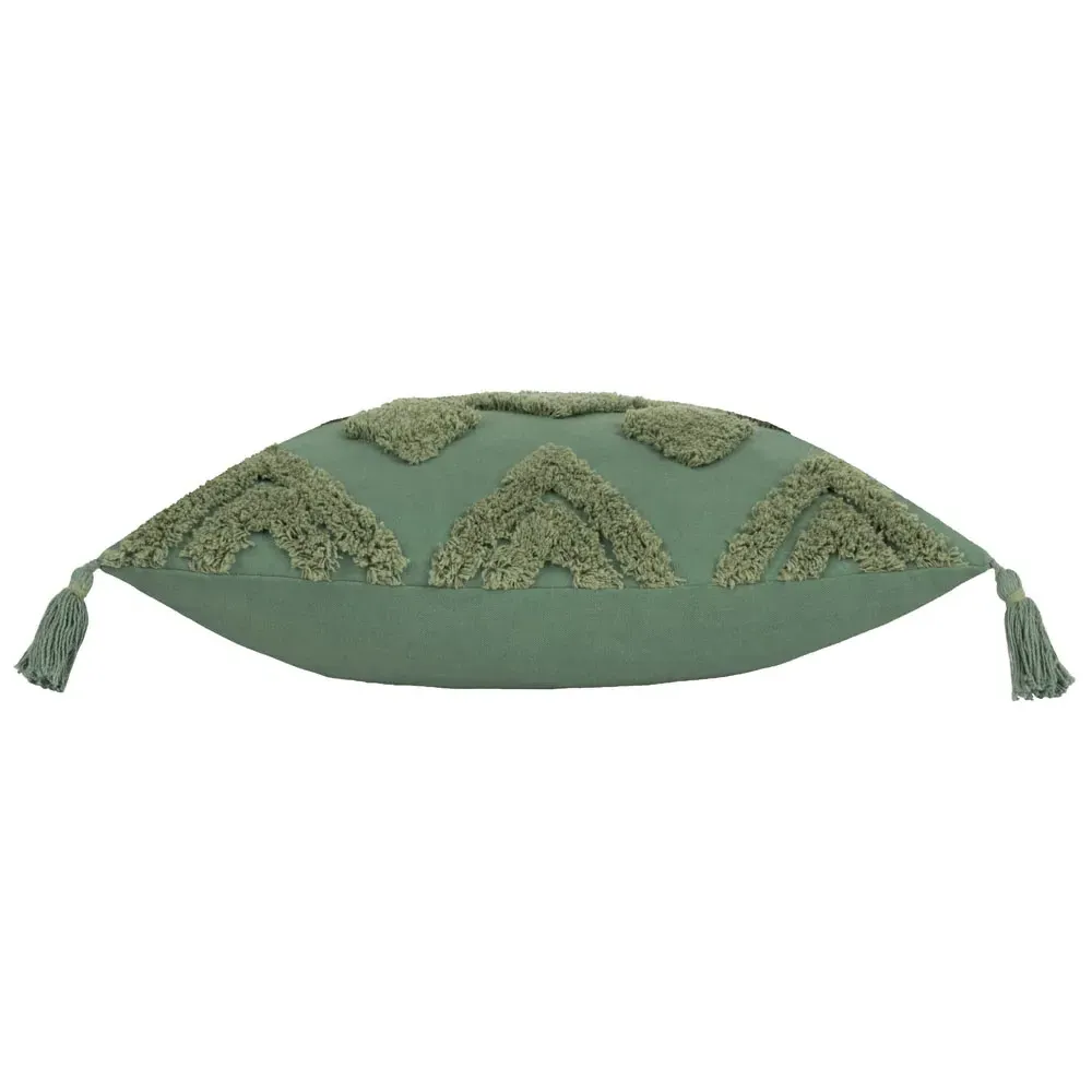 Dharma Tufted Cushion - Green, Cotton
