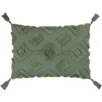 Dharma Tufted Cushion - Green, Cotton