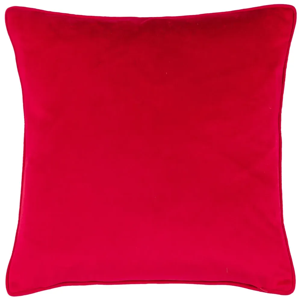 Ditsy Festive Reindeer Velvet Piped Cushion - Multi, Velvet