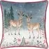 Ditsy Festive Reindeer Velvet Piped Cushion - Multi, Velvet
