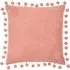 Dora Square Cushion with Pom Poms - Pink, Velvet