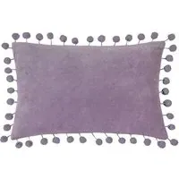 Dora Velvet Pom Pom Cushion - Lilac