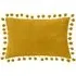 Dora Velvet Pom Pom Cushion - Ochre