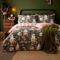 Double Botanical Printed Reversible Duvet Set - Multi