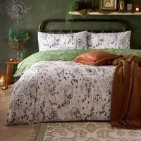 Double Celestial Stories Printed Reversible Duvet Set - Green