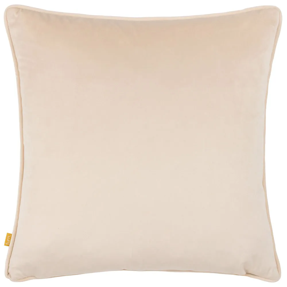 Earthen Natural Velvet Piped Cushion - Cream, Velvet