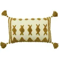 Esme Tufted Cotton Cushion - Ginger