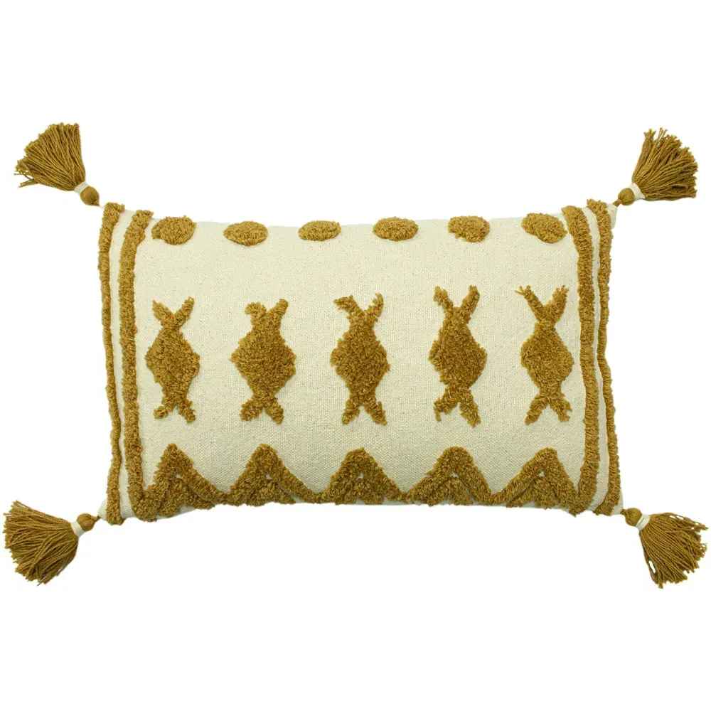 Esme Tufted Cotton Cushion - Ginger image