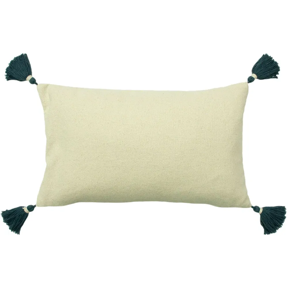 Esme Tufted Cotton Cushion - Teal