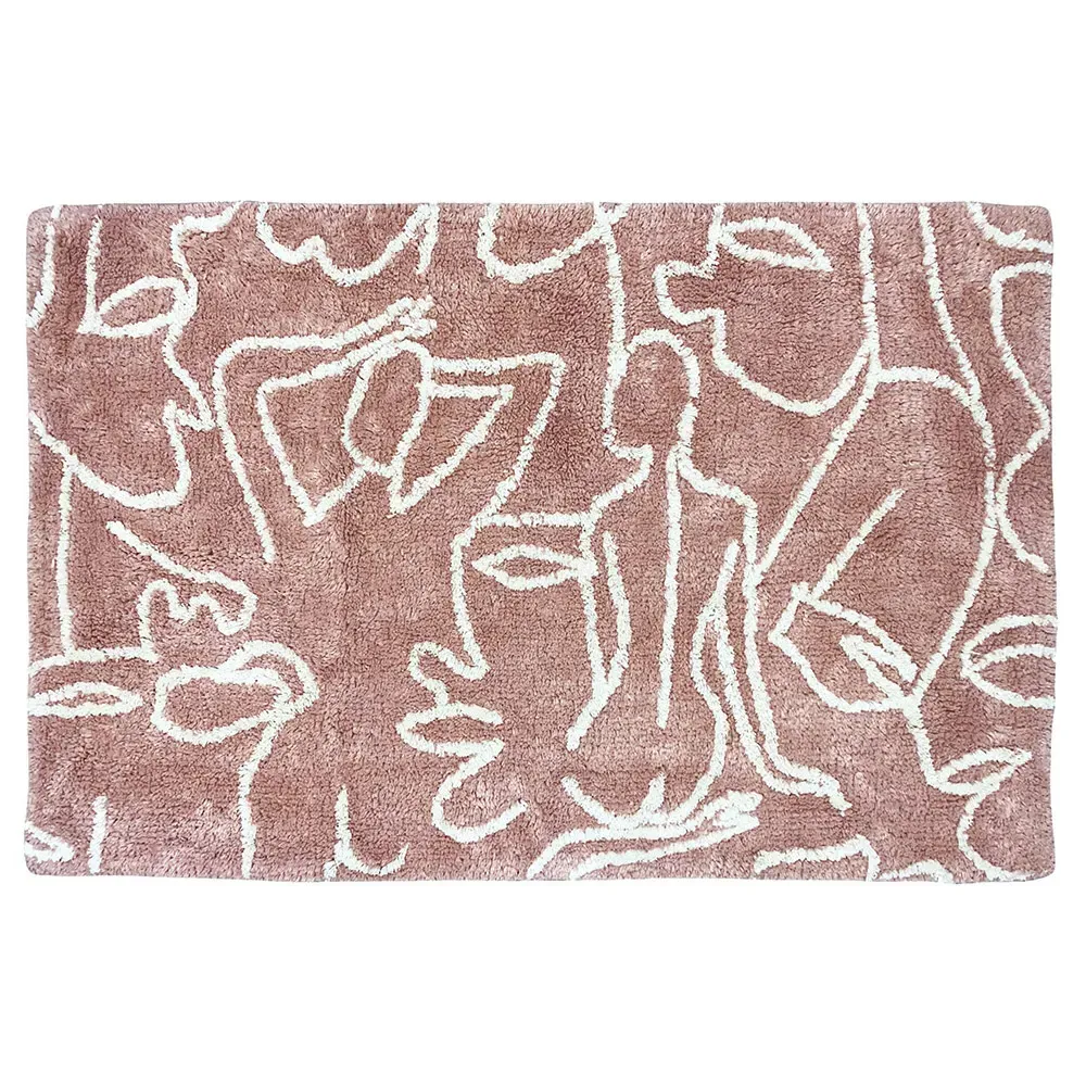 Everybody Cotton Anti-Slip Bath Mat - Blush and Cream image