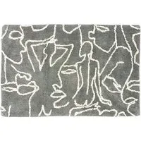 Everybody Cotton Anti-Slip Bath Mat - Grey and Cream