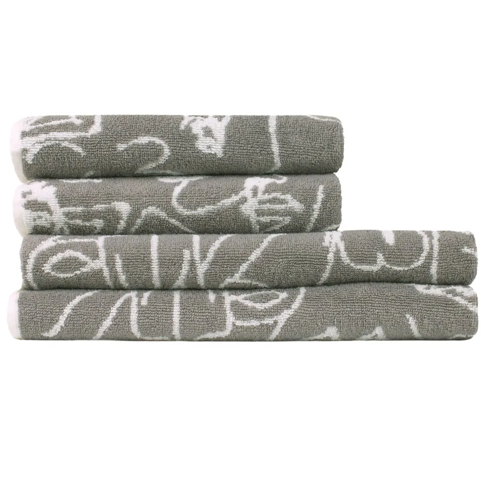 Everybody Turkish Cotton Jacquard Towel Bundle Set - Grey