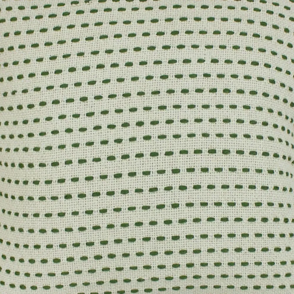 Ezra Embroidered Cushion - Sage, Linen-Look