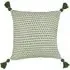 Ezra Embroidered Cushion - Sage, Linen-Look