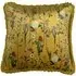 Fleura Ochre Floral Velvet Cushion - Yellow