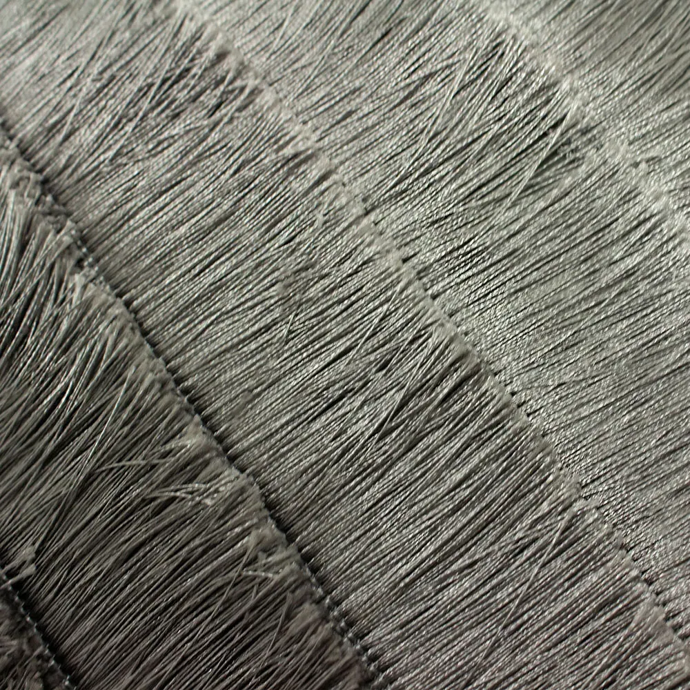 Flicker Fringed Cushion - Grey, Polyester