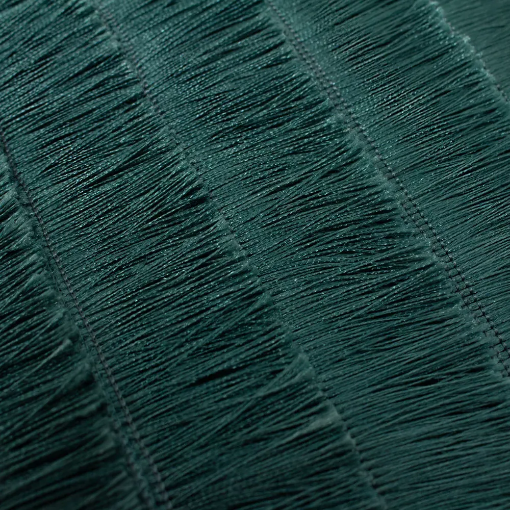 Flicker Fringed Cushion - Teal, Polyester