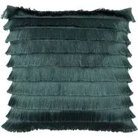 Flicker Fringed Cushion - Teal, Polyester