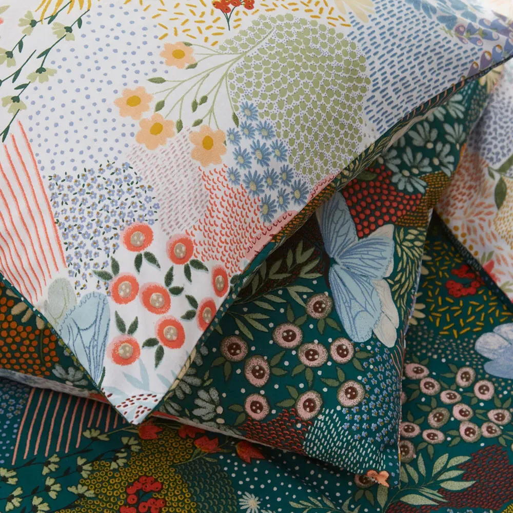 Forage King Size Duvet Set - Teal, Polycotton