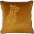 Forest Fauna Fox Velvet Piped Cushion - Rust, Gold
