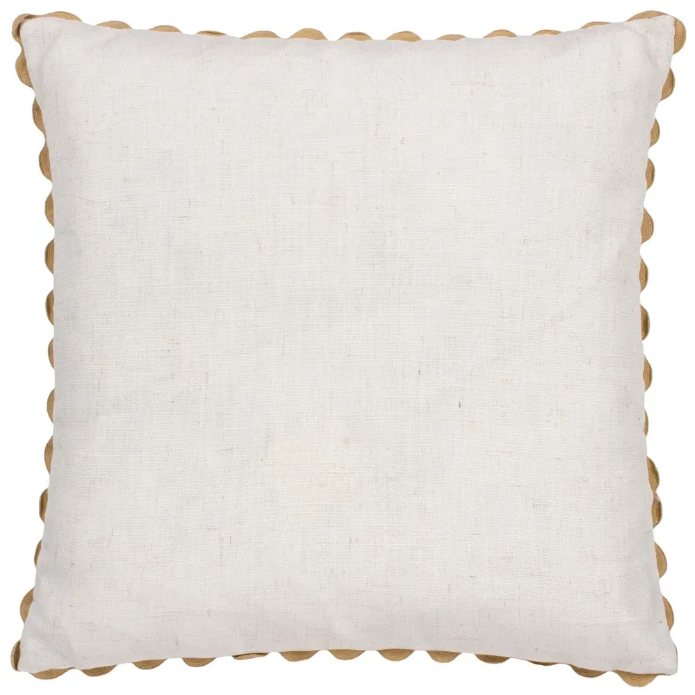 Frida Jacquard Cushion with Scalloped Trim - Multi