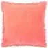 Gracie Fringed Cushion - Coral, Velvet