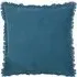 Gracie Fringed Cushion - Ink Blue, Velvet
