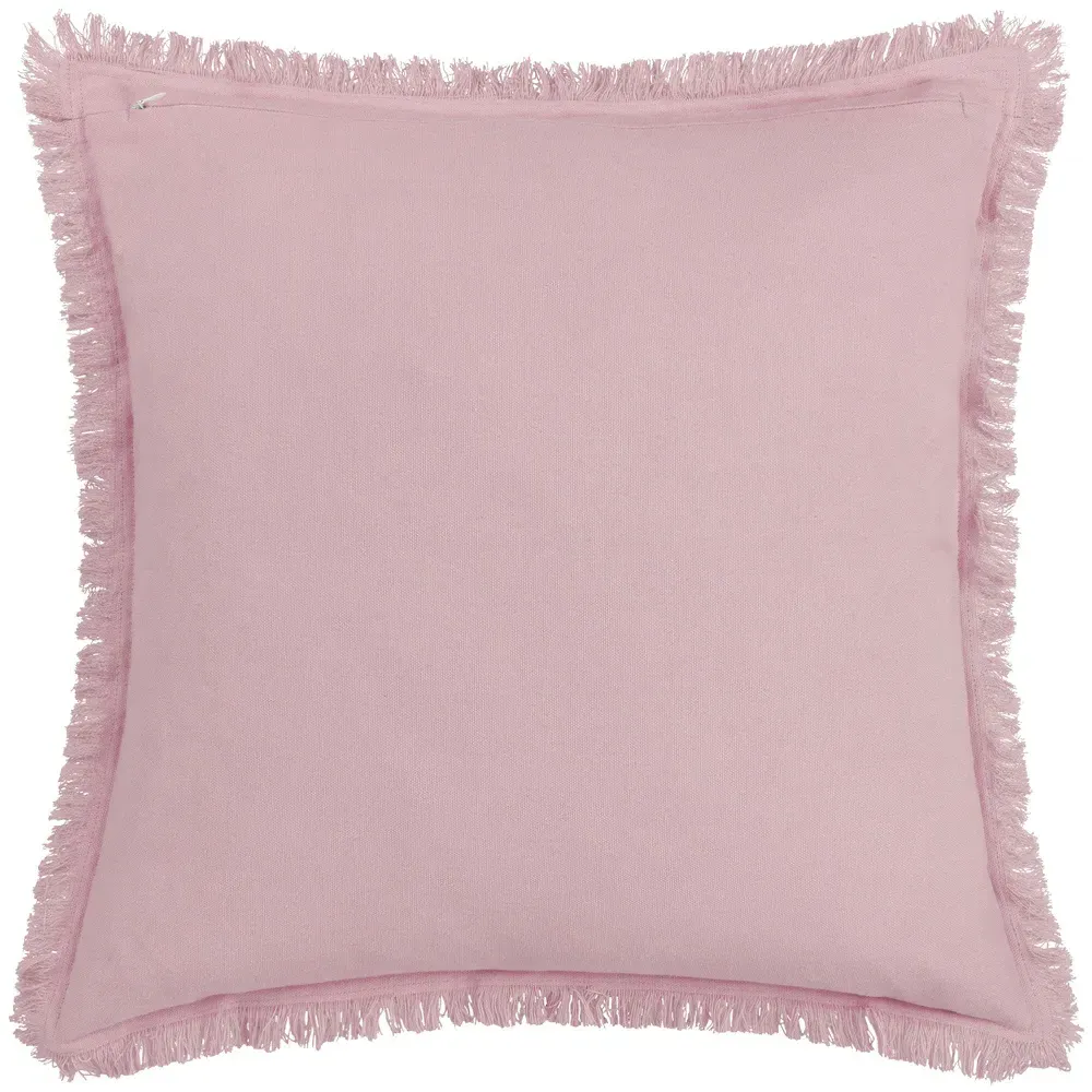 Gracie Velvet Fringed Cushion - Purple, Cotton
